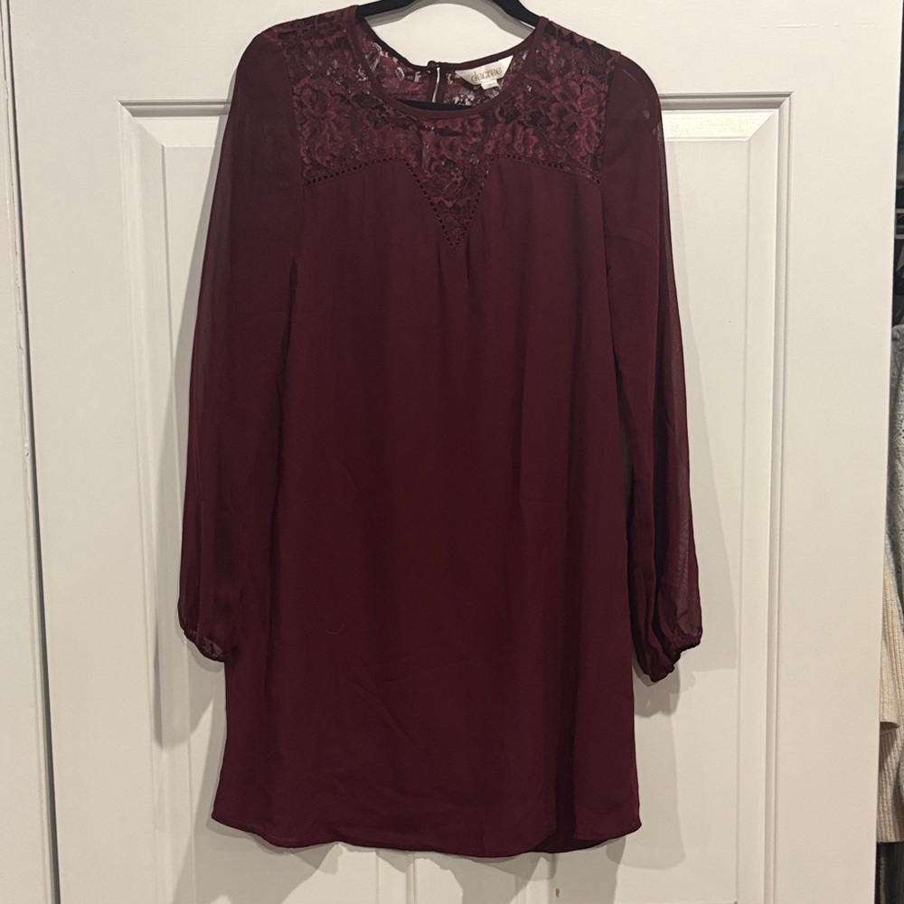 Decree Burgundy Long Sleeve Dress